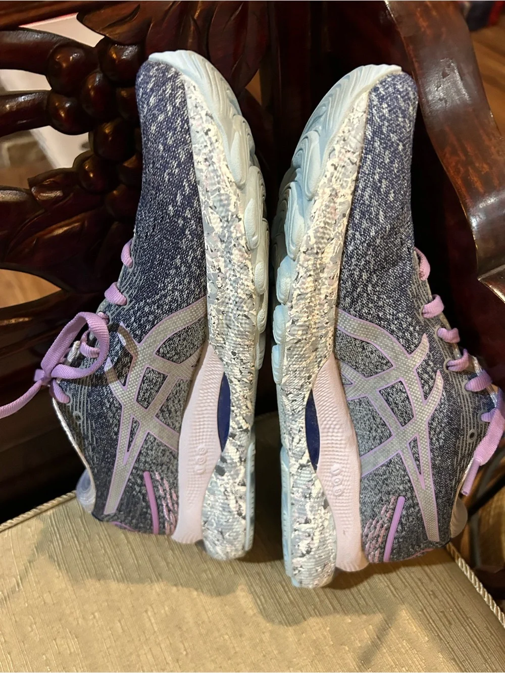 Asics Women 7.5 grey purple gel nimbus running shoes